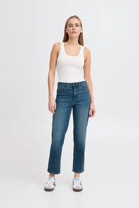 Ichi Raven Straight Leg Cropped Jean