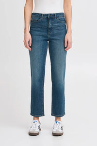 Ichi Raven Straight Leg Cropped Jean