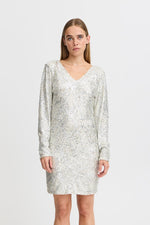 Load image into Gallery viewer, Ichi Sequin Long Sleeve Dress
