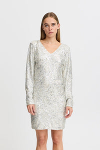 Ichi Sequin Long Sleeve Dress