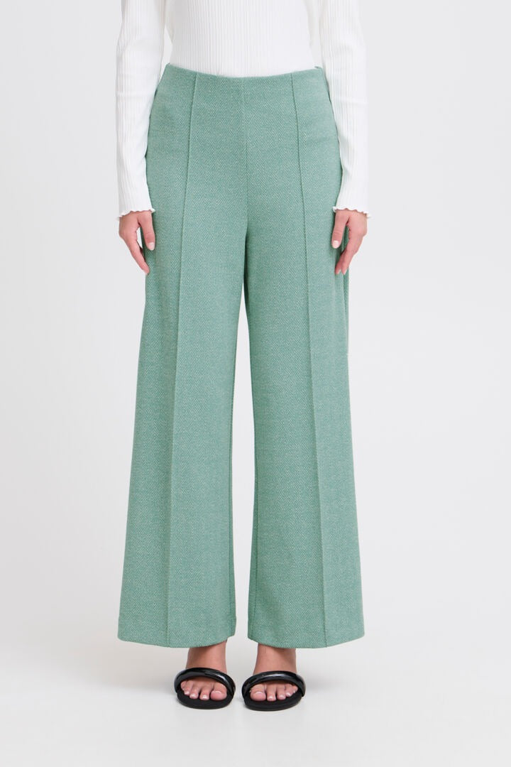 Ichi Kate Jacquard Wide Trousers