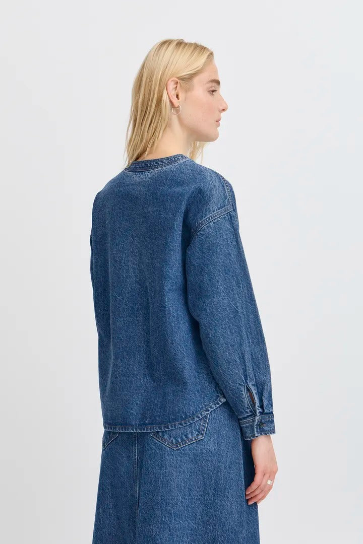 Ichi V-neck Denim Shirt