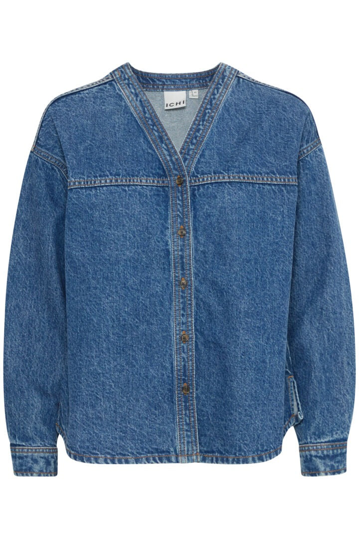 Ichi V-neck Denim Shirt