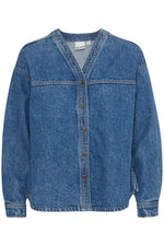 Load image into Gallery viewer, Ichi V-neck Denim Shirt
