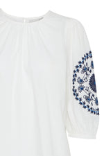 Load image into Gallery viewer, Ichi Embroidered Short Sleeve Blouse
