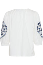 Load image into Gallery viewer, Ichi Embroidered Short Sleeve Blouse
