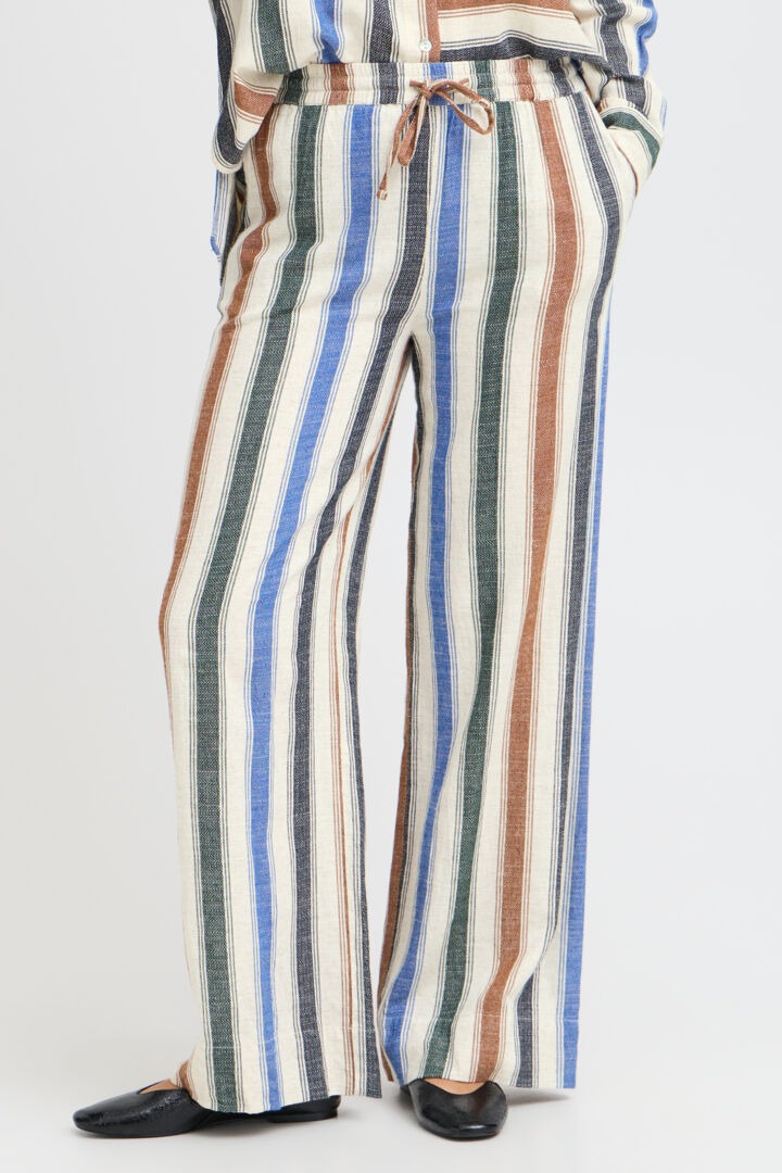 Pulz Striped Drawstring Trousers