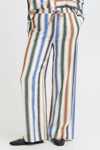 Pulz Striped Drawstring Trousers