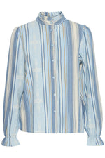 Load image into Gallery viewer, Pulz Ruffled Stripe Blouse
