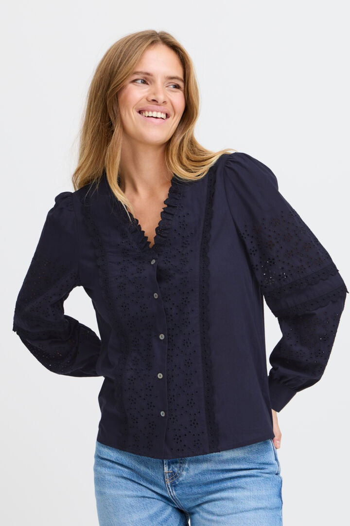 Pulz Broderie Anglaise Shirt