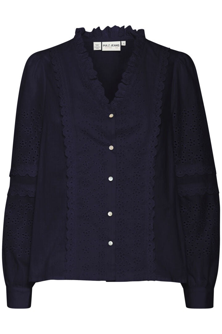 Pulz Broderie Anglaise Shirt